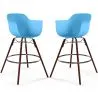 Tabourets de Bar - Design Scandinave - Pieds en Bois Sombre - Lot de 2 - Nordika image 9