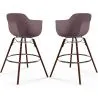 Tabourets de Bar - Design Scandinave - Pieds en Bois Sombre - Lot de 2 - Nordika image 9