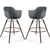 Tabourets de Bar - Design Scandinave - Pieds en Bois Sombre - Lot de 2 - Nordika image 9