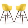 Tabourets de Bar - Design Scandinave - Pieds en Bois Sombre - Lot de 2 - Nordika image 9