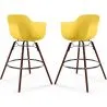 Tabourets de Bar - Design Scandinave - Pieds en Bois Sombre - Lot de 2 - Nordika image 9