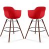 Tabourets de Bar - Design Scandinave - Pieds en Bois Sombre - Lot de 2 - Nordika image 9