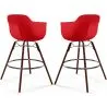 Tabourets de Bar - Design Scandinave - Pieds en Bois Sombre - Lot de 2 - Nordika image 9