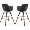 Tabourets de Bar - Design Scandinave - Pieds en Bois Sombre - Lot de 2 - Nordika image 9