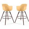 Tabourets de Bar - Design Scandinave - Pieds en Bois Sombre - Lot de 2 - Nordika image 9