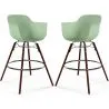 Tabourets de Bar - Design Scandinave - Pieds en Bois Sombre - Lot de 2 - Nordika image 9