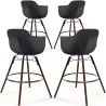 Tabourets de Bar - Design Scandinave - Pieds en Bois Sombre - Lot de 4 - Nordika image 9