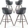 Tabourets de Bar - Design Scandinave - Pieds en Bois Sombre - Lot de 4 - Nordika image 9