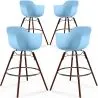 Tabourets de Bar - Design Scandinave - Pieds en Bois Sombre - Lot de 4 - Nordika image 9