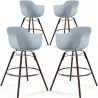 Tabourets de Bar - Design Scandinave - Pieds en Bois Sombre - Lot de 4 - Nordika image 9