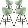 Tabourets de Bar - Design Scandinave - Pieds en Bois Sombre - Lot de 4 - Nordika image 9