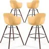 Tabourets de Bar - Design Scandinave - Pieds en Bois Sombre - Lot de 4 - Nordika image 9