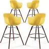 Tabourets de Bar - Design Scandinave - Pieds en Bois Sombre - Lot de 4 - Nordika image 9