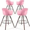 Tabourets de Bar - Design Scandinave - Pieds en Bois Sombre - Lot de 4 - Nordika image 9