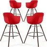 Tabourets de Bar - Design Scandinave - Pieds en Bois Sombre - Lot de 4 - Nordika image 9