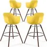 Tabourets de Bar - Design Scandinave - Pieds en Bois Sombre - Lot de 4 - Nordika image 9