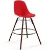 Tabouret de Bar - Design Scandinave - Pieds en Bois Foncé - Skögur image 9