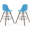 Tabourets de Bar - Design Scandinave - Pieds en Bois Sombre - Lot de 2 - Skögur image 9