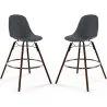 Tabourets de Bar - Design Scandinave - Pieds en Bois Sombre - Lot de 2 - Skögur image 9