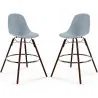 Tabourets de Bar - Design Scandinave - Pieds en Bois Sombre - Lot de 2 - Skögur image 9