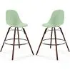 Tabourets de Bar - Design Scandinave - Pieds en Bois Sombre - Lot de 2 - Skögur image 9
