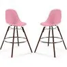 Tabourets de Bar - Design Scandinave - Pieds en Bois Sombre - Lot de 2 - Skögur image 9