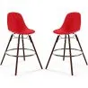 Tabourets de Bar - Design Scandinave - Pieds en Bois Sombre - Lot de 2 - Skögur image 9