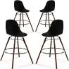 Tabourets de Salle à Manger - Design Scandinave - Pieds en Bois Sombre - Lot de 4 - Skögur image 9