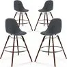 Tabourets de Salle à Manger - Design Scandinave - Pieds en Bois Sombre - Lot de 4 - Skögur image 9