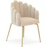 Chaise de Salle à Manger Design Coquillage Glam en Velours - Pieds Dorés - Shell image 9