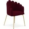 Chaise de Salle à Manger Design Coquillage Glam en Velours - Pieds Dorés - Shell image 9