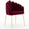 Chaise de Salle à Manger Design Coquillage Glam en Velours - Pieds Dorés - Shell image 9
