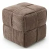 Pouf Carré Tapissé en Velours Côtelé - Design Moderne - Cube image 9
