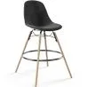 Tabouret de Bar en Velours - Design Scandinave et Pieds en Bois - Skögur image 9