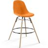 Tabouret de Bar en Velours - Design Scandinave et Pieds en Bois - Skögur image 9