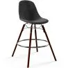 Tabouret de Bar en Velours - Design Scandinave et Pieds en Bois Foncé - Skögur image 9