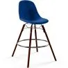 Tabouret de Bar en Velours - Design Scandinave et Pieds en Bois Foncé - Skögur image 9