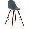 Tabouret de Bar en Velours - Design Scandinave et Pieds en Bois Foncé - Skögur image 9