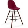 Tabouret de Bar en Velours - Design Scandinave et Pieds en Bois Foncé - Skögur image 9