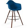 Tabouret de Bar en Velours - Design Scandinave et Pieds en Bois Foncé - Nordika image 9