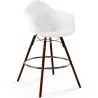 Tabouret de Bar en Velours - Design Scandinave et Pieds en Bois Foncé - Nordika image 9