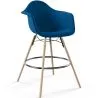 Tabouret de Bar en Velours - Design Scandinave et Pieds en Bois - Nordika image 9