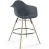Tabouret de Bar en Velours - Design Scandinave et Pieds en Bois - Nordika image 9