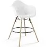 Tabouret de Bar en Velours - Design Scandinave et Pieds en Bois - Nordika image 9