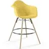 Tabouret de Bar en Velours - Design Scandinave et Pieds en Bois - Nordika image 9