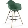 Tabouret de Bar en Velours - Design Scandinave et Pieds en Bois - Nordika image 9