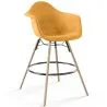 Tabouret de Bar en Velours - Design Scandinave et Pieds en Bois - Nordika image 9