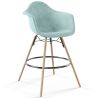 Tabouret de Bar en Velours - Design Scandinave et Pieds en Bois - Nordika image 9