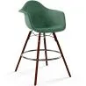 Tabouret de Bar en Velours - Design Scandinave et Pieds en Bois Foncé - Nordika image 9
