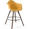 Tabouret de Bar en Velours - Design Scandinave et Pieds en Bois Foncé - Nordika image 9